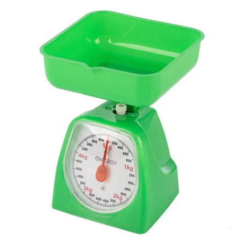 Весы кухонные механические 5 кг 15х14х17,2 см чаша квадратная зеленый EN-406МК Energy