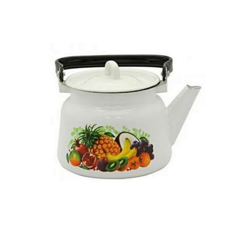 Чайник эмалированный 2,3 л петля белый Эквадор Стальэмаль