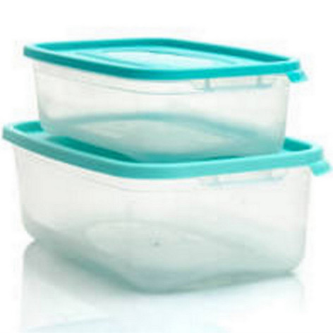 Набор пластиковых контейнеров 2 шт прямоугольный 1,2 л 2,2 л микс Каскад Полимербыт