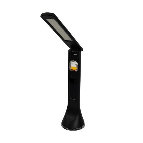 Лампа светодиодная настольная 19*27*8,2 см 5Вт 200LM USB аккум дисп календ черный Baizheng