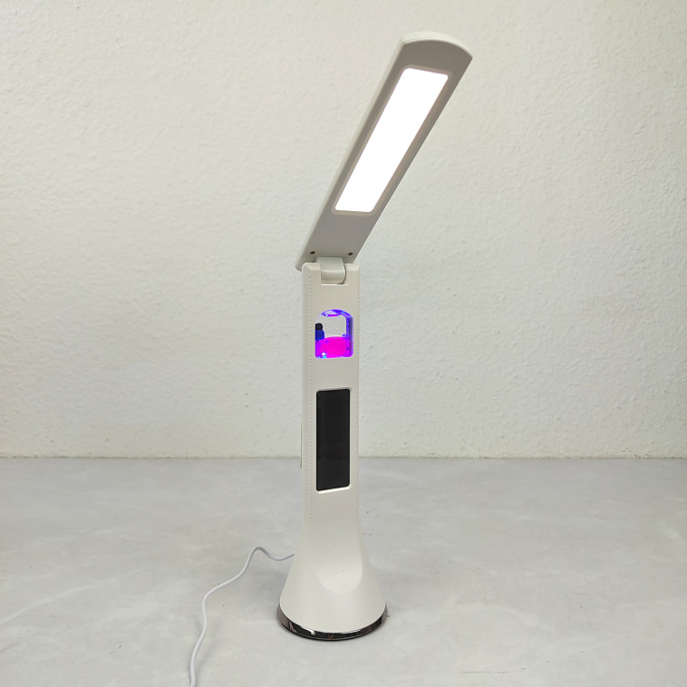 Cнимок Лампа светодиодная настольная 19*27*8,2 см 5Вт 200LM USB аккум дисплей календ белый Baizheng