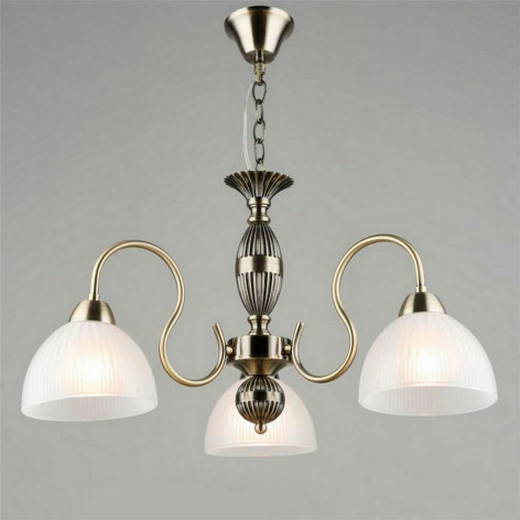 Люстра 3 плафона 59*32,5*58 см Е27 60Вт 12м2 плафон стекло бронза Baizheng