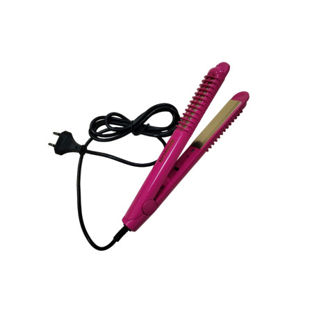 Выпрямитель для волос 35 Вт 1 режим пластины 85*22 мм покрытие керамика розовый 2в1 Shinon