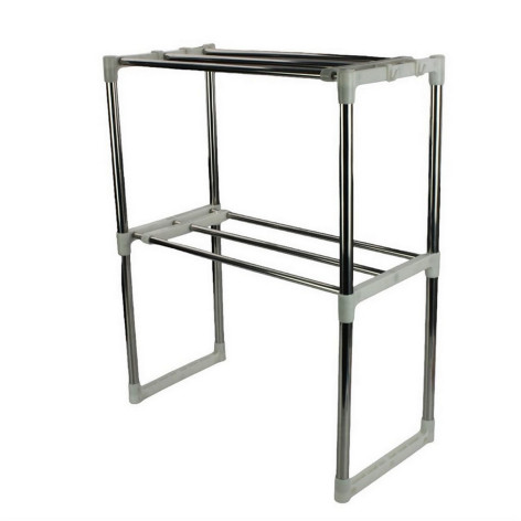 Полка металлическая для кухни 47х87 см/24х63 см над микроволновой печью раздвижная Baizheng