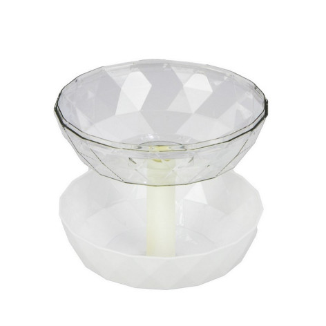 Ваза пластиковая для фруктов 220х220х115 мм прозрачный с белым BZ-2115 Baizheng