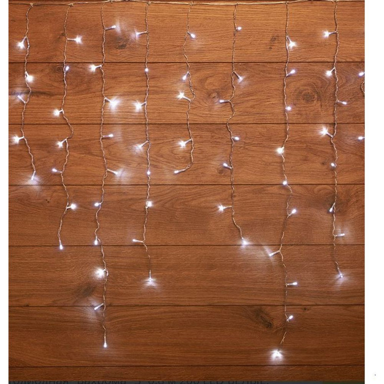Гирлянда светодиодная  3х0,8 м 200 led 230 В 8 реж бахрома белый Neon-night