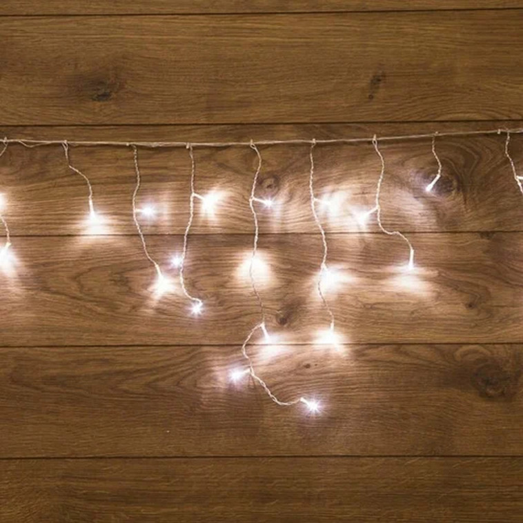 Гирлянда светодиодная  3х0,8 м 200 led 230 В 8 реж бахрома белый теплый Neon-night
