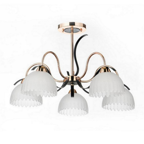 Люстра 5 плафонов 62*40,5 см Е27 60Вт 20 м2 плафон стекло бронза черный Baizheng