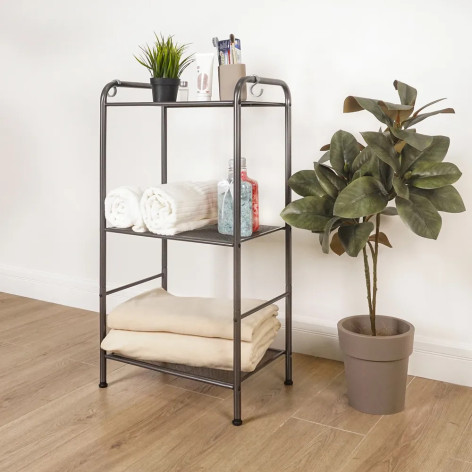 Стеллаж металлический 3-х ярусный 45,5х30х85,5 см графит Валенсия 13 ЗМИ