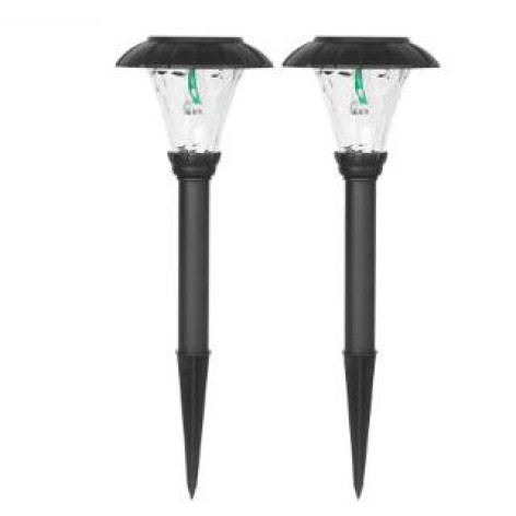 Фонарь садовый  14*42 см солнечная батарея 600 мАч черный Поцелуй ночи Baizheng