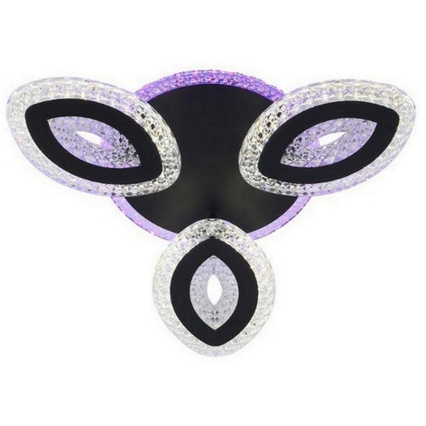 Люстра светодиодная 3 плафона 45*8 см 66Вт 2250 LM 10м2 3 цвета черный Baizheng