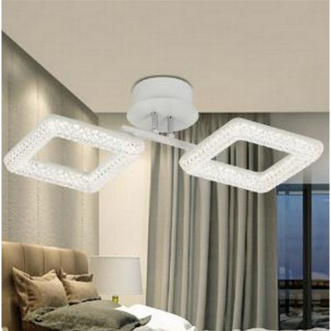 Люстра светодиодная 2 плафона  43*32*14 см 32Вт 3200LM 9м2 3 цвета белый Baizheng