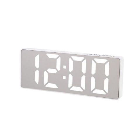 Часы электронные настольные 13,5х7,5х4,5 см led дисплей HS-0110 белый HomeStar