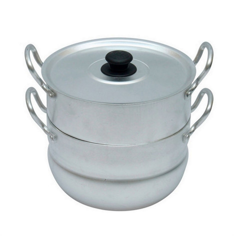 Кастрюля-пароварка алюминиевая  2,5 л металлическая крышка Классика Калитва