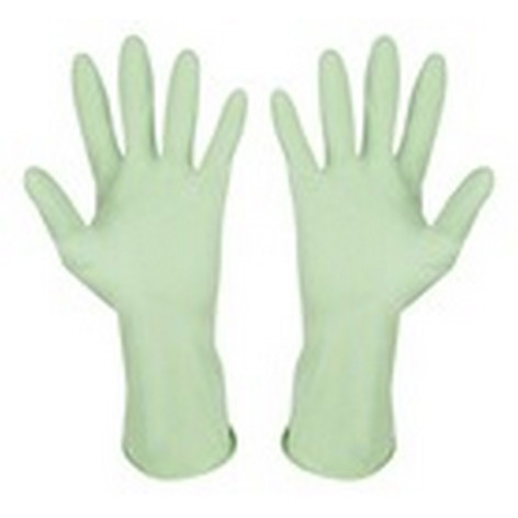 Перчатки латексные размер S 240 г/см2 хлопковое напыление повыш прочность зеленый Рыжий кот