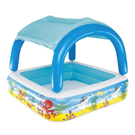 Бассейн надувной 140*140*114 см 265 л с навесом от солнца Bestway Бассейн надувной 140*140*114 см 265 л с навесом от солнца Bestway