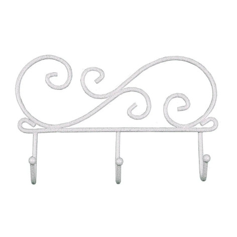 Вешалка металлическая настенная 200х40х130 мм белый Кружева 3 ЗМИ Вешалка металлическая настенная 200х40х130 мм белый Кружева 3 ЗМИ