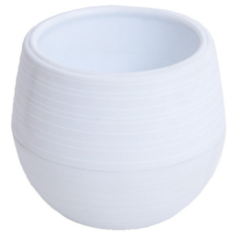 Кашпо пластиковое  0,5 л поддон белый Дуэт Ангарск