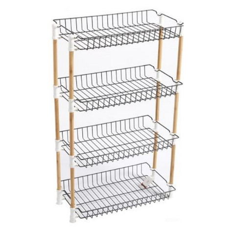 Этажерка металлическая 4-х ярусная 48х26х77 см прямоугольная черный Бамбук Baizheng