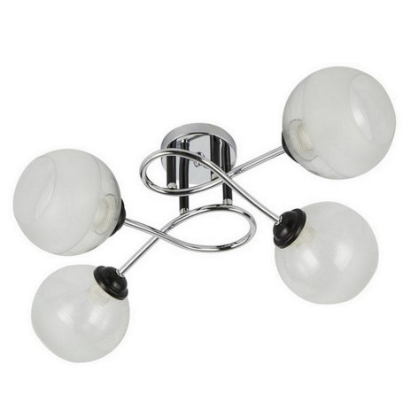 Люстра 4 плафона 61*43*17 см Е27 60Вт 16м2 плафон стекло черный хром Baizheng