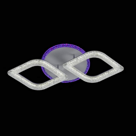 Люстра светодиодная 2 плафона 55*10 см 56Вт 2100 LM 10м2 3 цвета белый Baizheng