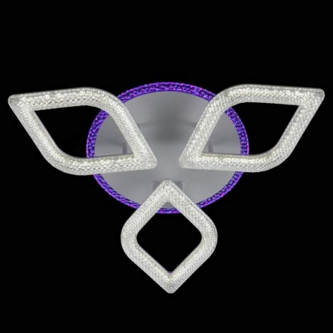 Люстра светодиодная 3 плафона 63*10 см 84Вт 5880LM 12м2 3 цвета прилож пульт Baizheng