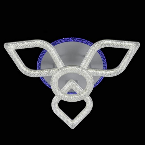 Люстра светодиодная 4 плафона 63*16 см 100Вт 4800 LM 25м2 3 цвета прилож пульт белый Baizheng