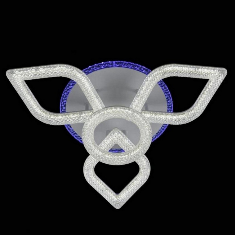 Люстра светодиодная 4 плафона 63*16 см 100Вт 4800 LM 25м2 3 цвета прилож пульт белый Baizheng