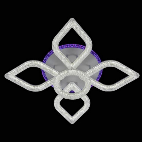 Люстра светодиодная 5 плафонов 65*16см 128Вт 4800LM 25м2 3 цвета прилож пульт белый Baizheng