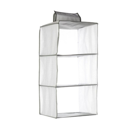 Органайзер текстильный 3 ячейки 30*30*60 см подвесной для хранения вещей белый Baizheng