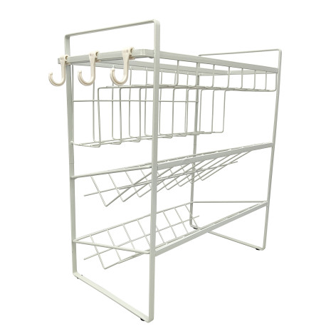 Полка металлическая 3 секции 37*18,5*37,5 см для хранения белый CY-0120 Baizheng