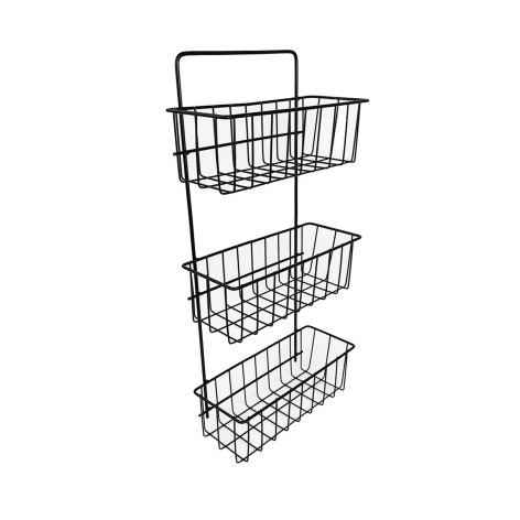 Полка металлическая для кухни подвесная 25,5*10*15 см трехъярусная черный CY-0182 Baizheng