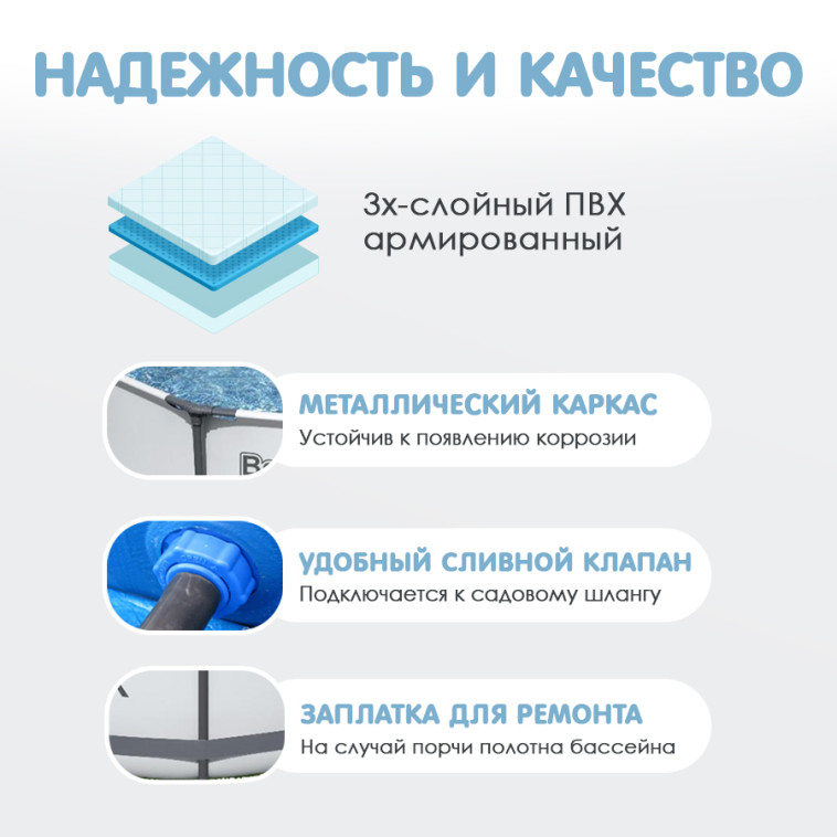 Cнимок Бассейн каркасный 152*38 см 580 л Bestway