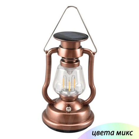 Фонарь кемпинговый 18.4*10.8 см аккумулятор солнечная батарея микс T93 Baizheng