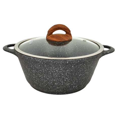 Кастрюля алюминиевая  3 л стекл крышка под упак Универсальная Классик Горница