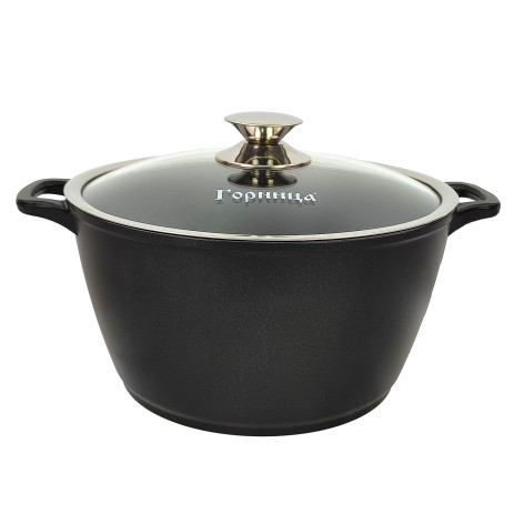 Кастрюля алюминиевая  5 л стекл крышка под упак Традиционная Классик Горница