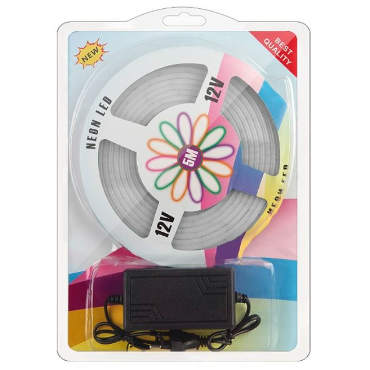 Гирлянда светодиодная 5 м 12В уличная гибкий неон желтый Baizheng