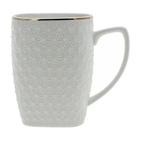 Кружка керамическая 340 мл 2 шт бело-золотой Снежная королева квадр Коралл