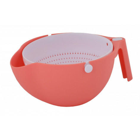 Дуршлаг пластиковый 260х85х105 мм коралл Джем Альтернатива