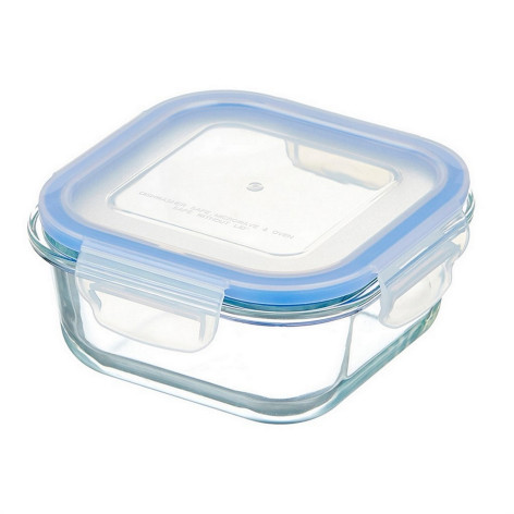 Контейнер стеклянный 500 мл прямоугольный пластиковая крышка Cristallino Mallony