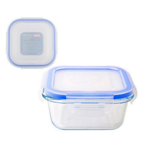 Контейнер стеклянный 800 мл прямоугольный пласт крышка Cristallino Mallony