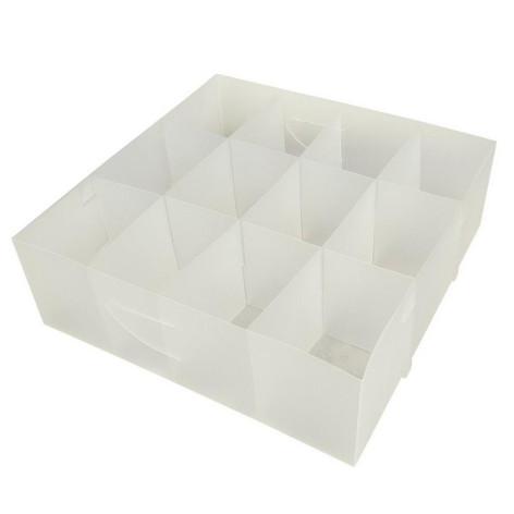 Органайзер пластиковый 30х30х10 см 12 ячеек для белья складной прозрачный PSB-03/12 Рыжий Кот