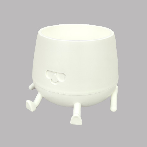 Кашпо пластиковое 0,6 л мистер крутой белый Bmc