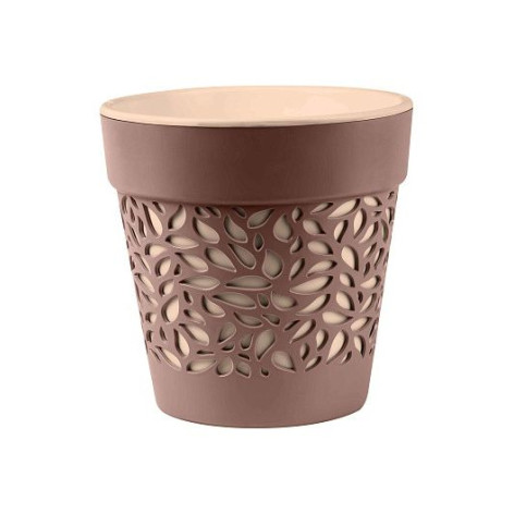 Кашпо пластиковое  1,5 л мокачино-пудра Блоссом Bmc