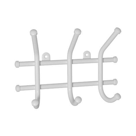Вешалка металлическая настенная 23х8х16,5 см белый Норма 3 ЗМИ Вешалка металлическая настенная 23х8х16,5 см белый Норма 3 ЗМИ