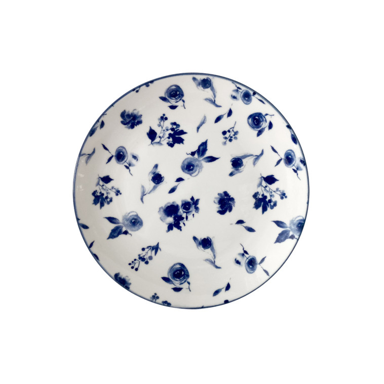 Тарелка фарфоровая десертная 20 см Blue calico Коралл