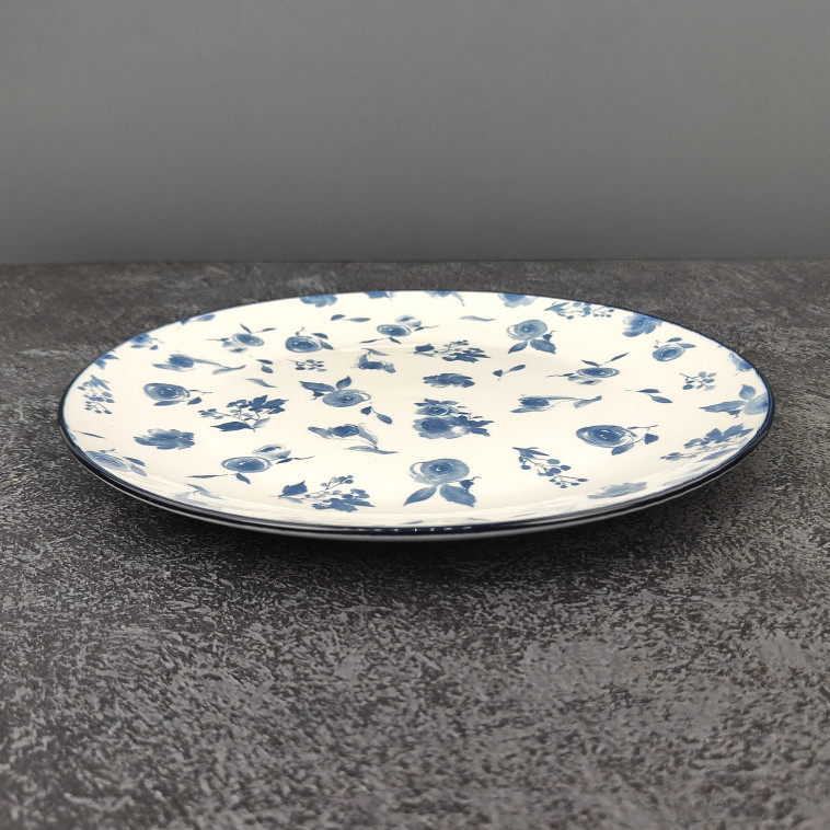 Изображение Тарелка фарфоровая обеденная 24 см Blue calico Коралл