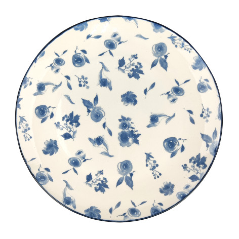 Тарелка фарфоровая обеденная 24 см Blue calico Коралл