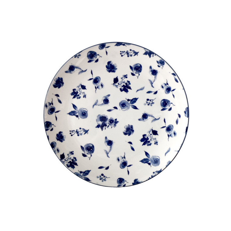 Тарелка фарфоровая обеденная 24 см Blue calico Коралл