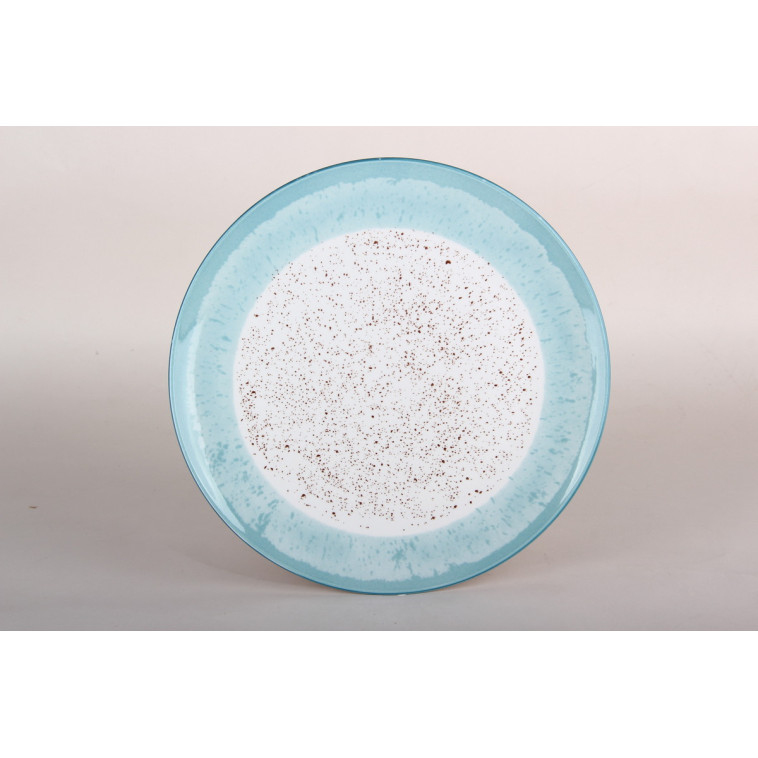 Тарелка фарфоровая обеденная 24 см Rustic Blue Коралл